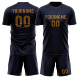 Custom Navy Khaki Soccer Set