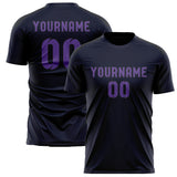 Custom Navy Light Purple Soccer Jersey