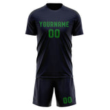 Custom Navy Emerald Green Soccer Set