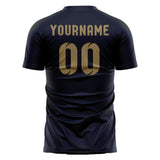 Custom Navy Light Khaki Soccer Jersey