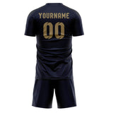 Custom Navy Light Khaki Soccer Set