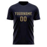 Custom Navy Light Khaki Soccer Jersey