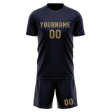 Custom Navy Light Khaki Soccer Set