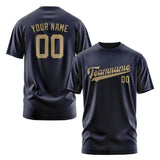 Custom Navy Light Khaki T-Shirt