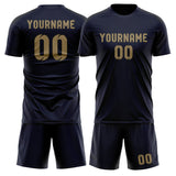 Custom Navy Light Khaki Soccer Set