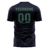 Custom Navy Blue Green Soccer Jersey