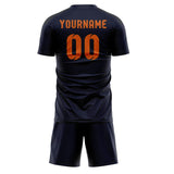 Custom Navy Orange Soccer Set
