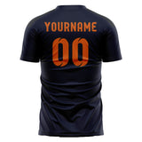 Custom Navy Orange Soccer Jersey