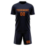 Custom Navy Orange Soccer Set
