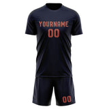 Custom Navy Copper Rose Soccer Set