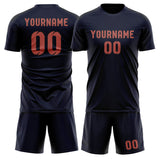 Custom Navy Copper Rose Soccer Set