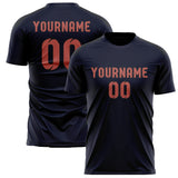 Custom Navy Copper Rose Soccer Jersey