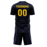 Custom Navy Gold Soccer Set