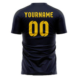 Custom Navy Gold Soccer Jersey
