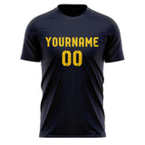 Custom Navy Gold Soccer Jersey