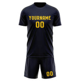 Custom Navy Gold Soccer Set