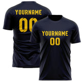 Custom Navy Gold Soccer Jersey
