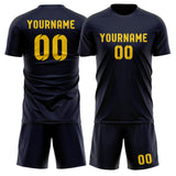 Custom Navy Gold Soccer Set