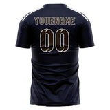 Custom Navy Brown Soccer Jersey
