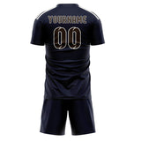 Custom Navy Brown Soccer Set