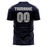 Custom Navy Gray Soccer Jersey