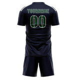 Custom Navy Green Soccer Set