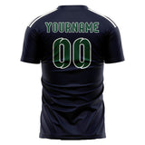 Custom Navy Green Soccer Jersey