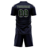 Custom Navy Dark Green Soccer Set