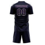 Custom Navy Purple Soccer Set