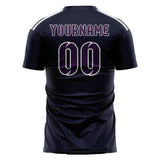 Custom Navy Purple Soccer Jersey