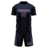 Custom Navy Purple Soccer Set