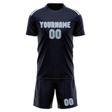 Custom Navy Light Blue Soccer Set
