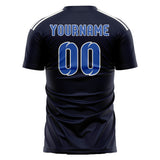 Custom Navy Sky Blue Soccer Jersey