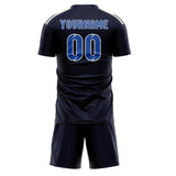 Custom Navy Sky Blue Soccer Set