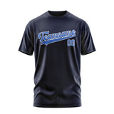 Custom Navy Sky Blue T-Shirt