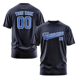 Custom Navy Sky Blue T-Shirt