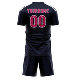 Custom Navy Pink Soccer Set