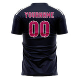 Custom Navy Pink Soccer Jersey