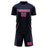 Custom Navy Pink Soccer Set