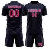 Custom Navy Pink Soccer Set
