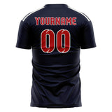 Custom Navy Red Soccer Jersey