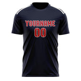 Custom Navy Red Soccer Jersey