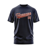 Custom Navy Coral Red T-Shirt