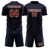 Custom Navy Coral Red Soccer Set