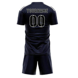 Custom Navy Black Soccer Set