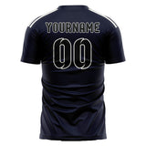 Custom Navy Black Soccer Jersey