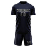 Custom Navy Black Soccer Set