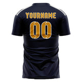 Custom Navy Yellow Soccer Jersey