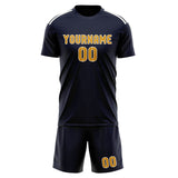 Custom Navy Yellow Soccer Set