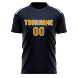 Custom Navy Yellow Soccer Jersey